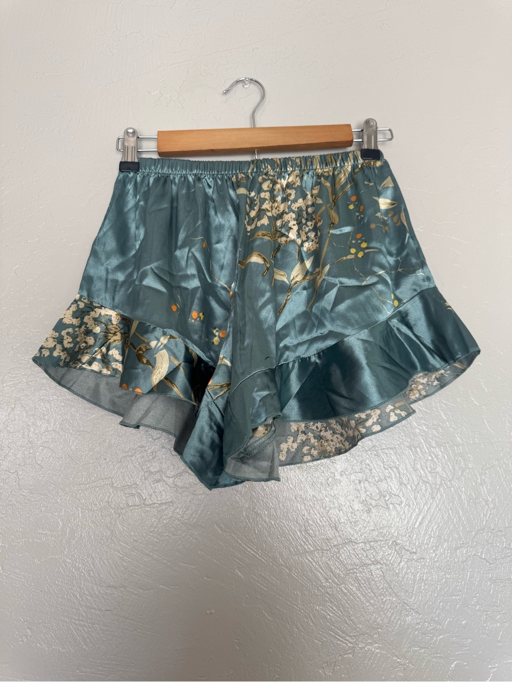 Teal Floral Satin Sleep Set